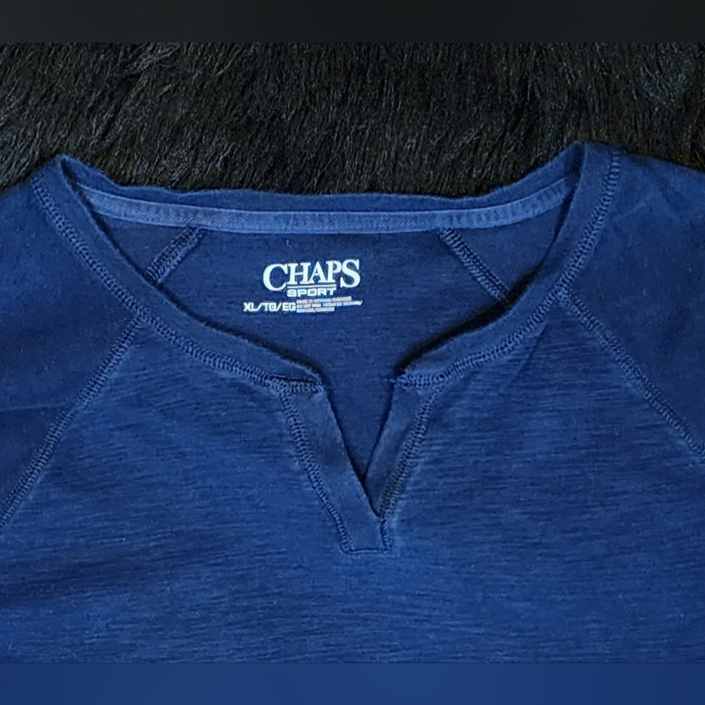 Chaps Sport Navy Blue Long Sleeve Tee Women's Size XL - Picture 3 of 6